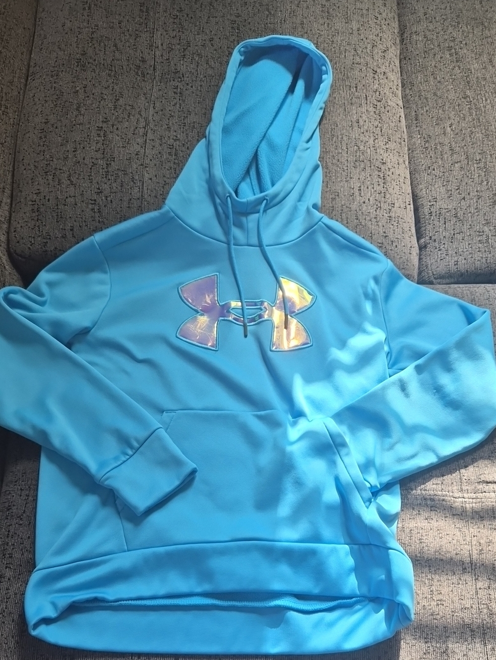 Under Armour Kids Bright Turquoise Hoodie with Iridescent Logo